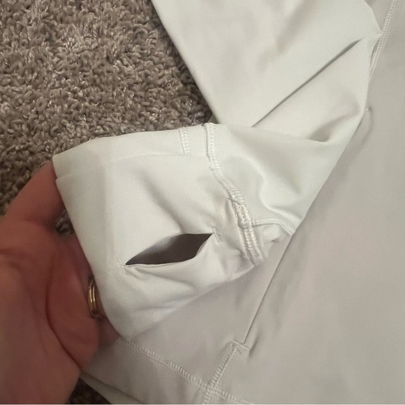 {Lululemon} Define Jacket Asymmetrical White & Taupe Size 6 - Picture 3 of 12